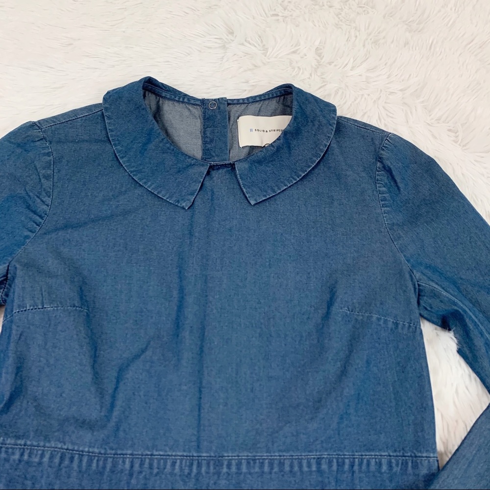 Solid & Striped Long Sleeve Collared Denim Dress … - image 4